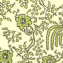 Green Flowering Tendrils Print Italian Paper ~ Carta Varese Italy